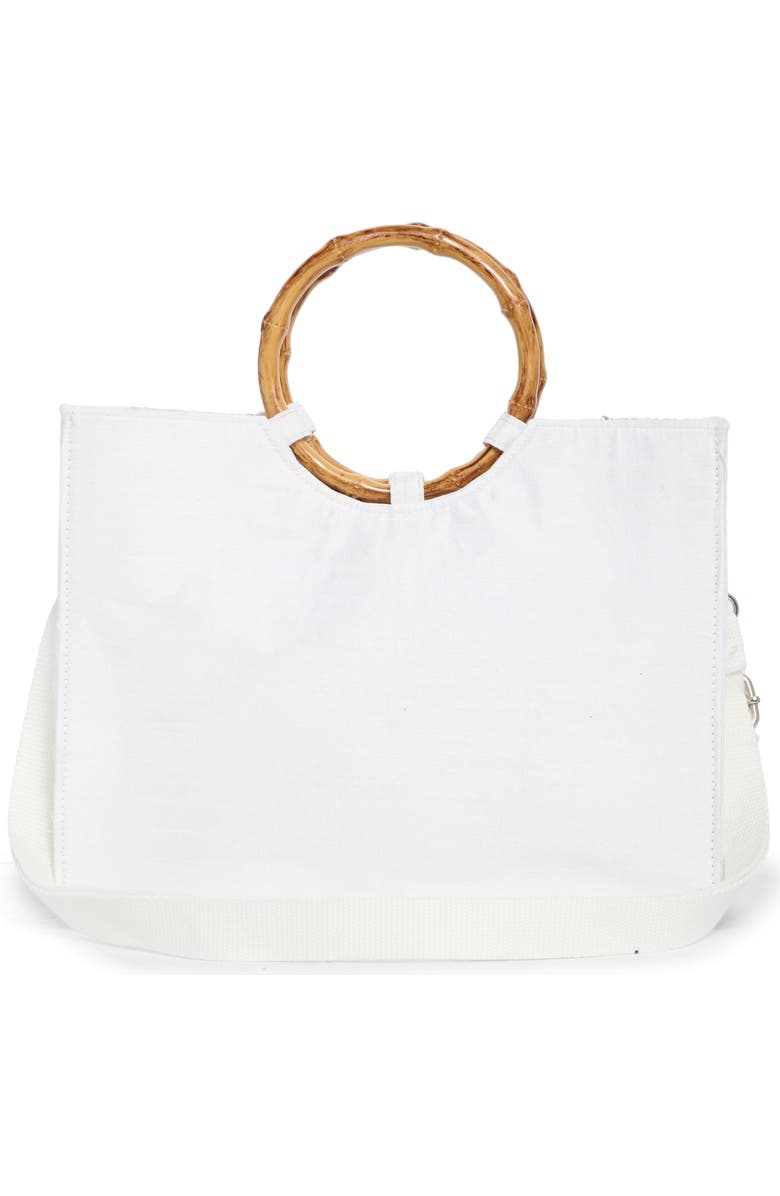 Collection XIIX Lemon Beaded Ring Handle Tote Bag, Alternate, color, Lemon