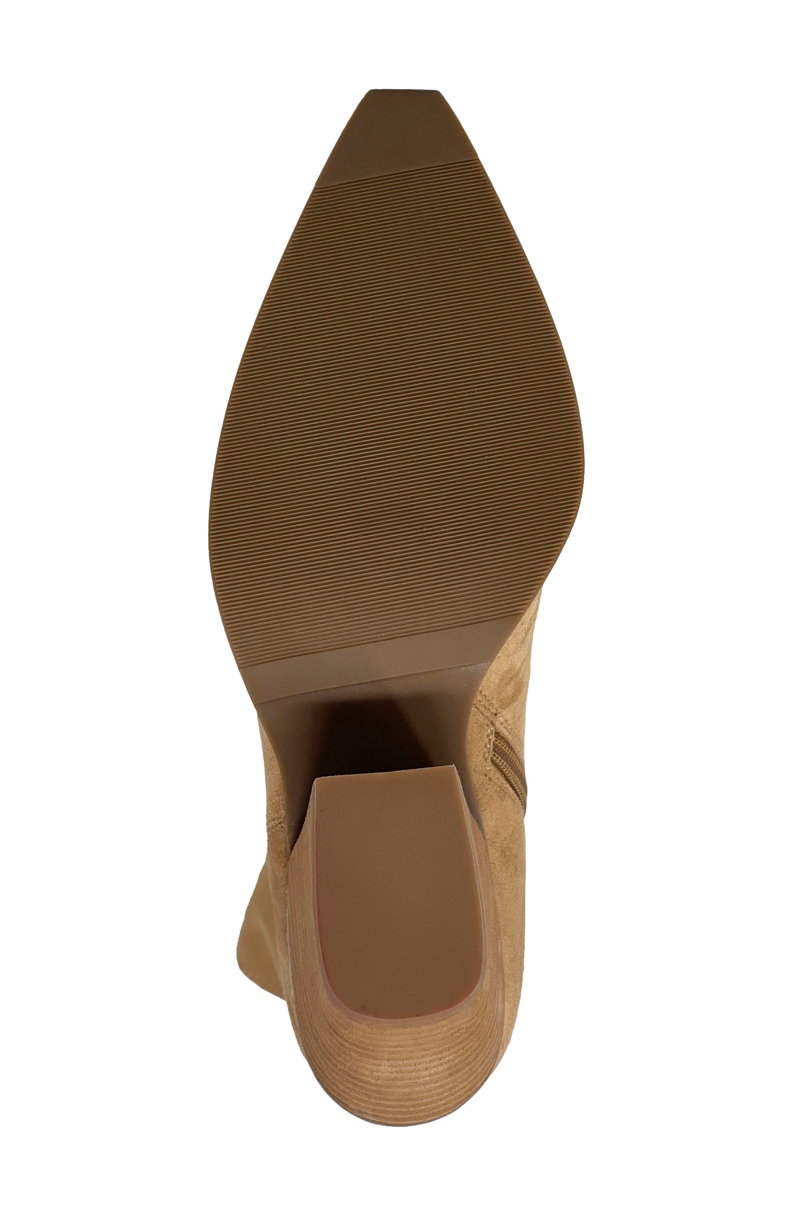 SHUSHOP Venice Block Heel Bootie, Alternate, color, Camel Suede