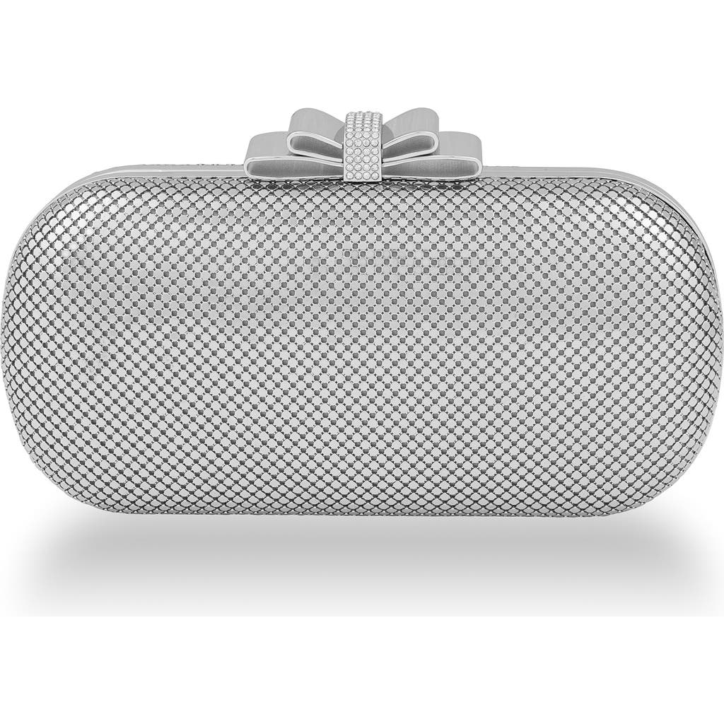 Whiting & Davis Marilyn Bow Minaudiere In Silver