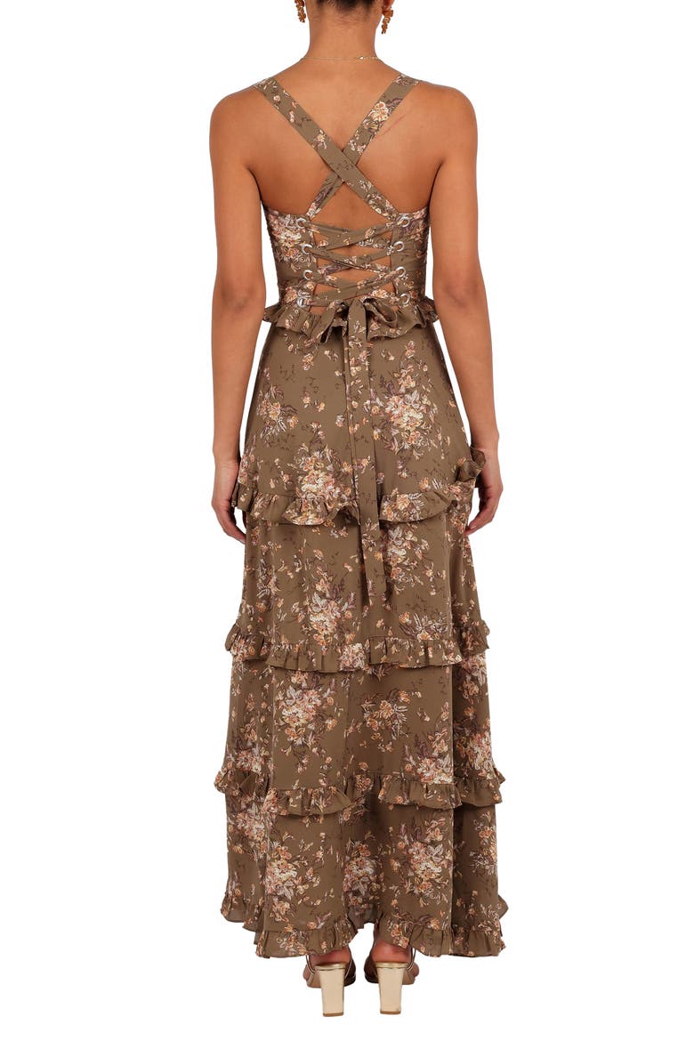 Lillee Tiered Maxi Dress, Alternate, color, OLIVE PRINT