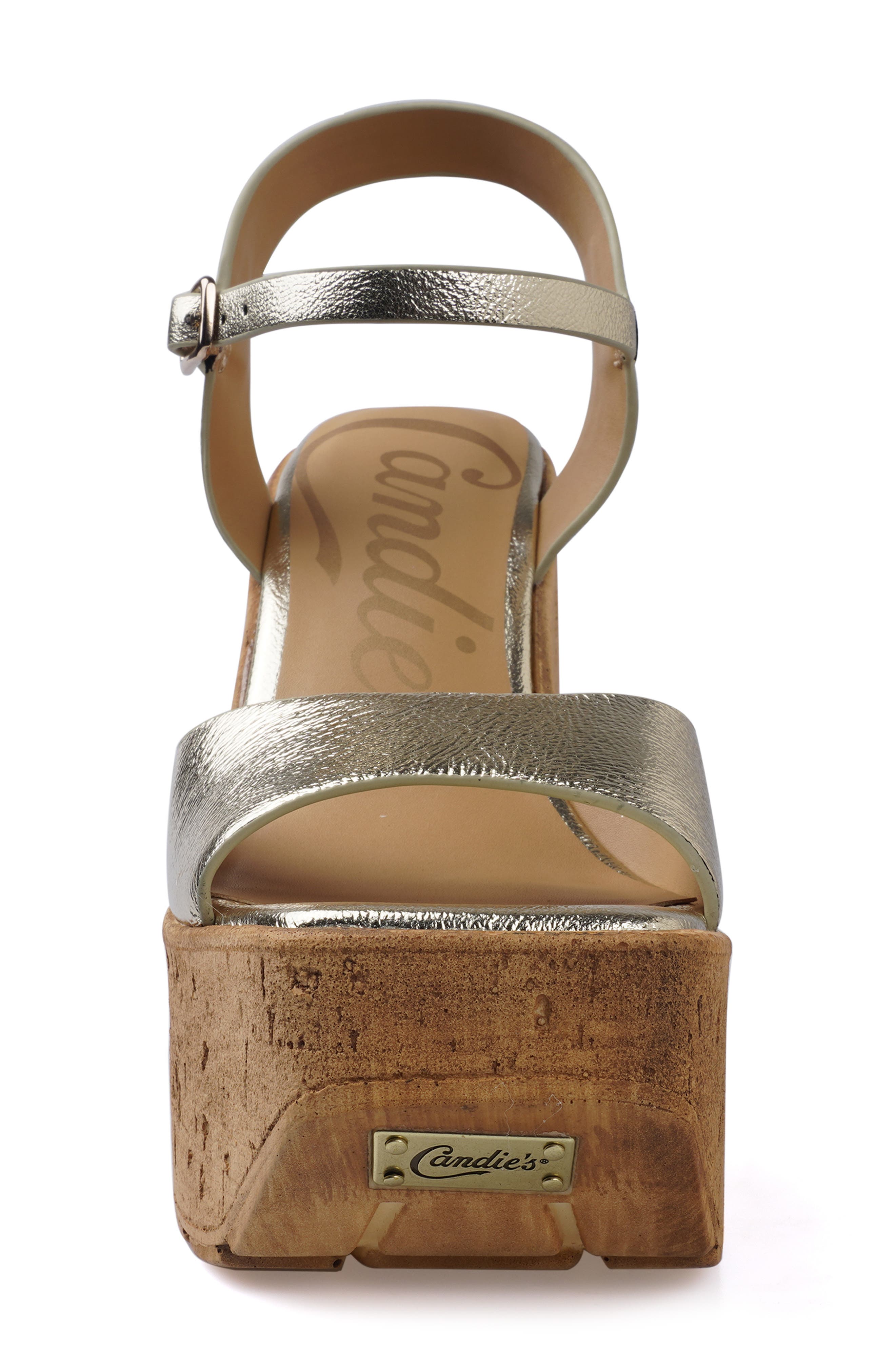 Candie's Zulina Water Resistant Wedge Platform Sandal, Alternate, color, Gldlt