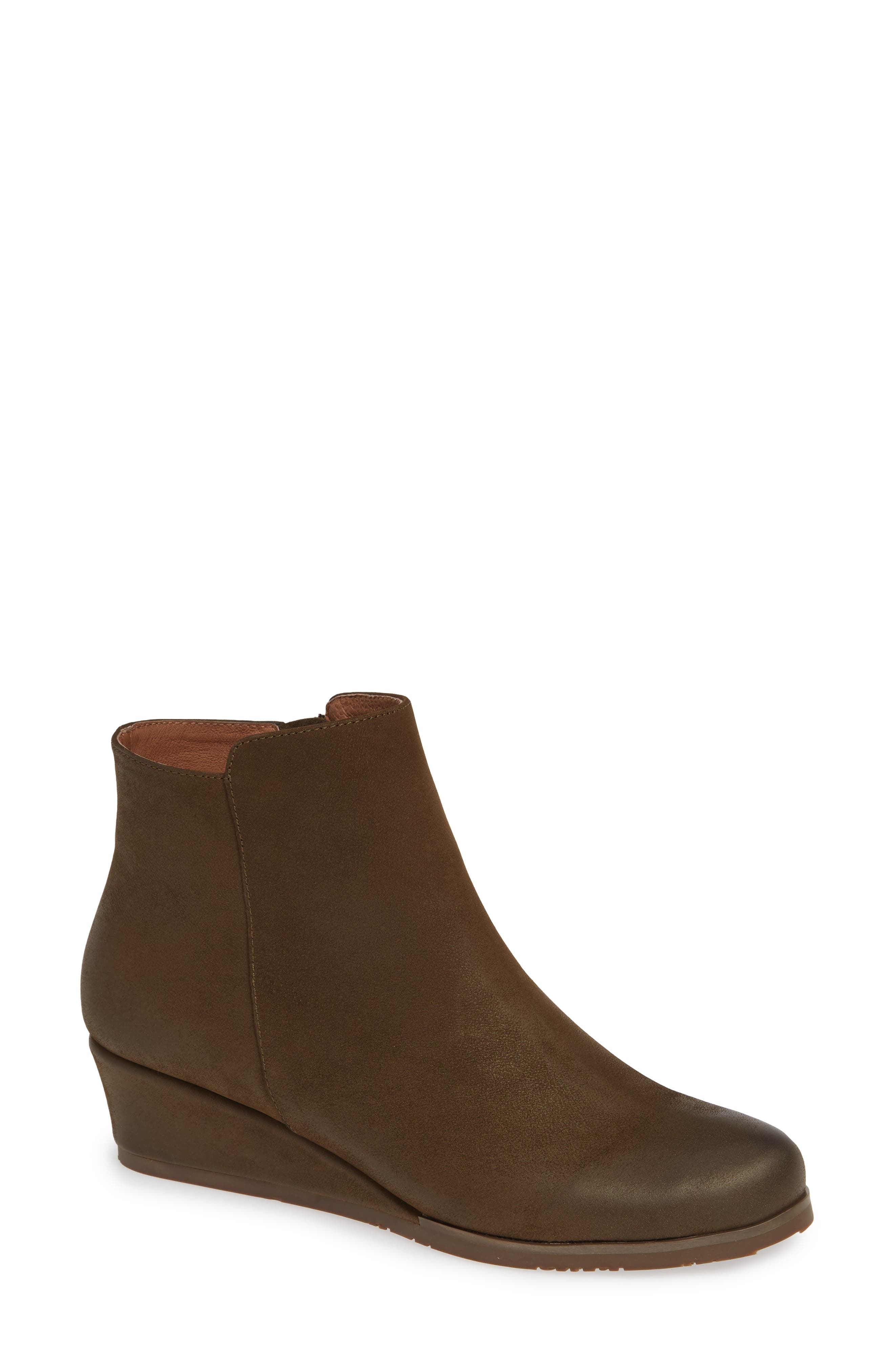 Kacy Wedge Bootie, Main, color, KHAKI LEATHER