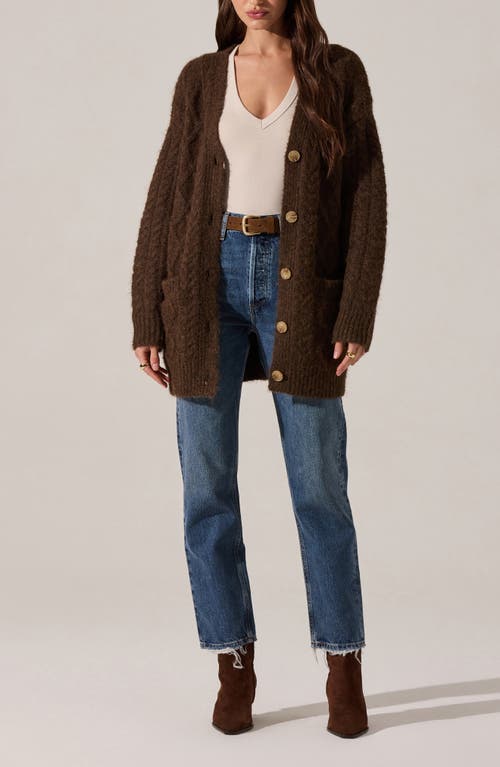 Astr The Label Charli Cardigan In Brown