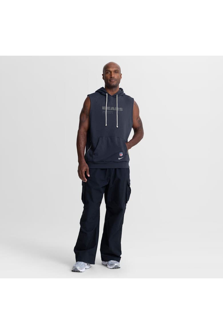 Men's Nike Navy Chicago Bears Sideline Standard Issue Dri-FIT Sleeveless Hoodie, Alternate, color, Navy