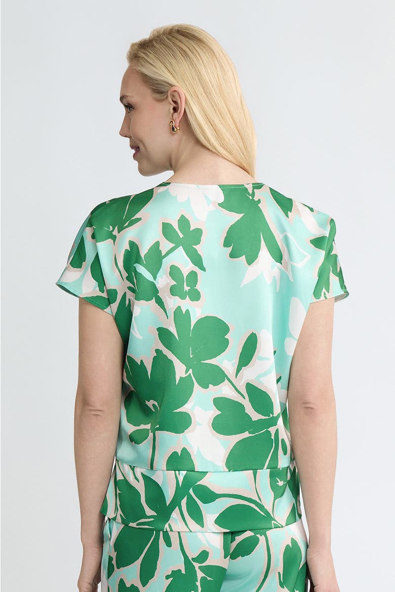 Floral Printed Crepe de Chine Top, Alternate, color, Kelly Green/Euca/Lime/Ivory