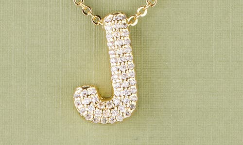 Leith Pavé Cubic Zirconia Initial Pendant Necklace In Gold
