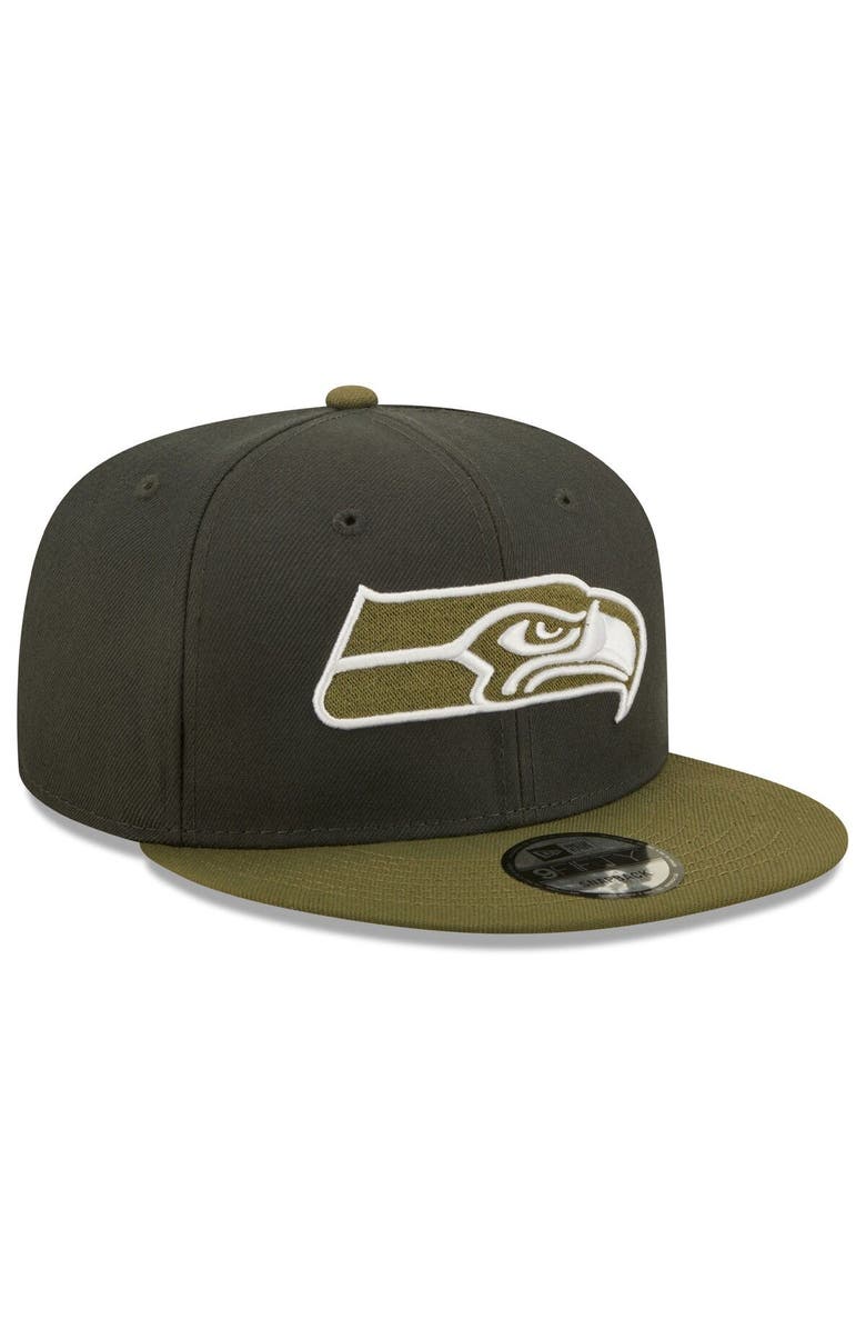 New Era Men's New Era Graphite/Olive Seattle Seahawks Two-Tone Color Pack 9FIFTY Snapback Hat, Alternate, color, 