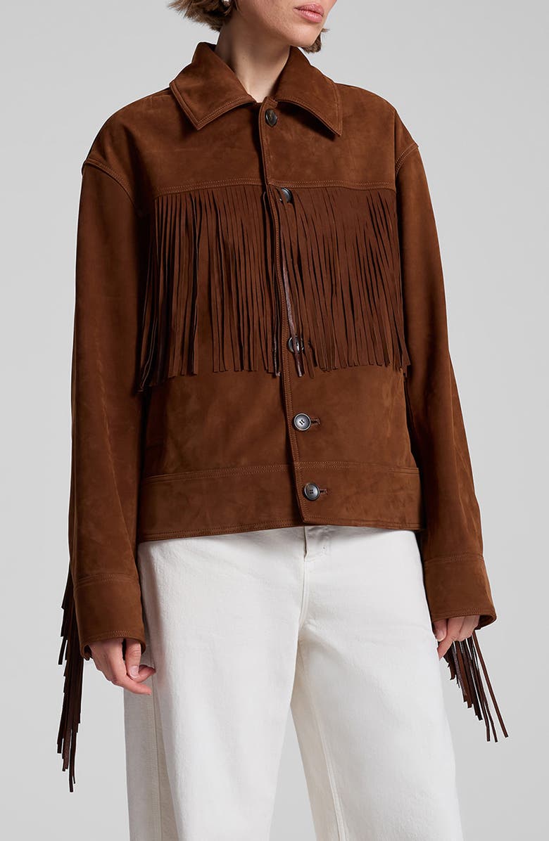 A.L.C. Wren Fringe Suede Jacket, Alternate, color, 