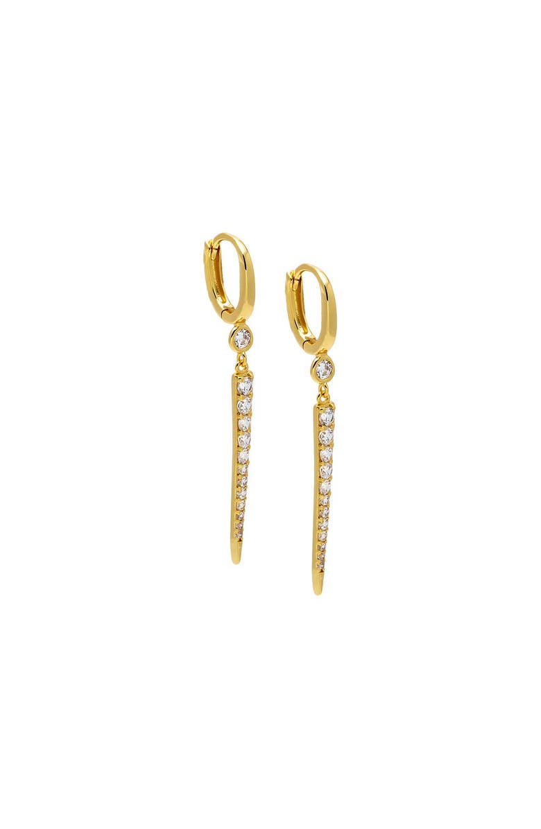 BY ADINA EDEN Pave Graduated Dangle Dagger Huggie Earring, Main, color, Gold