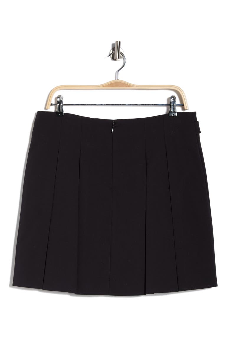 Pleated Cotton Blend Miniskirt, Alternate, color, DARK NAVY