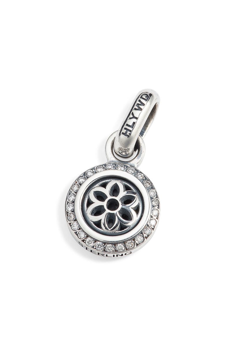 Good Art Hlywd Men's Lotus Diamond Roselle Pendant, Main, color, Silver/ White Diamond
