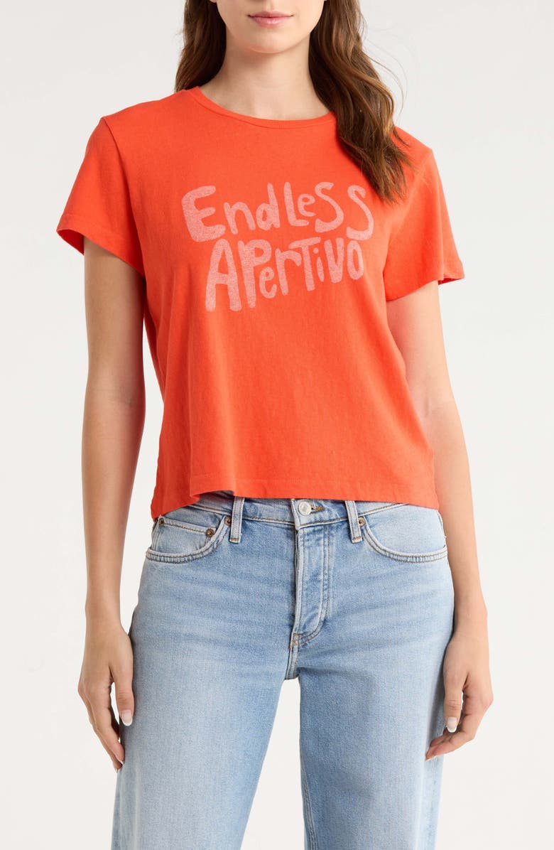 Re/Done Endless Apertivo Graphic Cotton T-Shirt, Main, color, Aperol