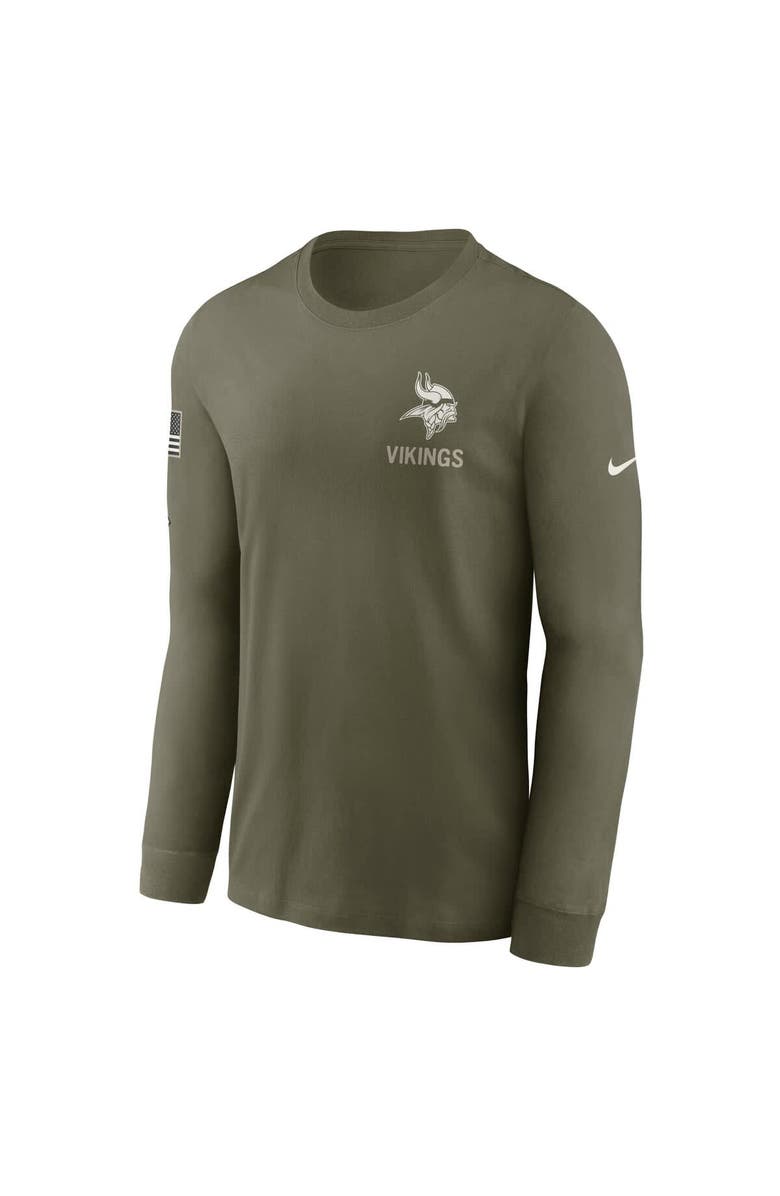 Nike Men's Nike Olive Minnesota Vikings 2025 Salute to Service Sideline Long Sleeve T-Shirt, Alternate, color, Olive