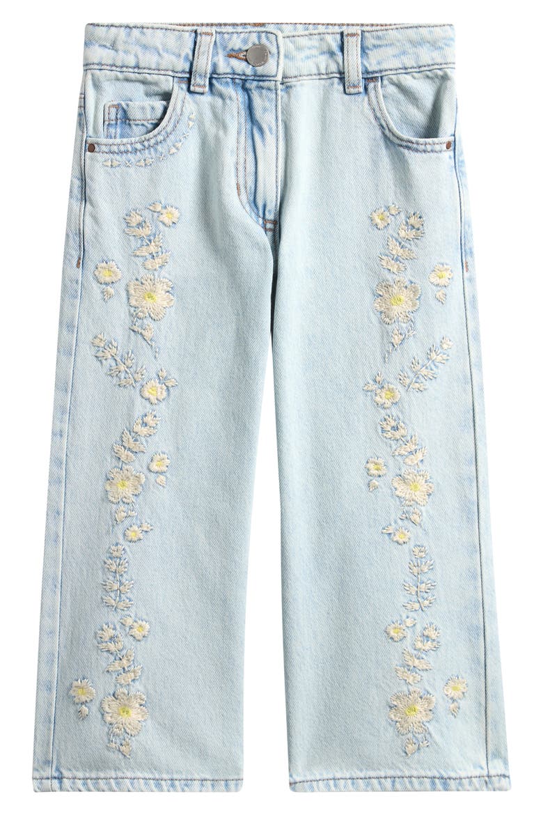 Kids' Floral Embroidered Jeans, Main, color, BLUE