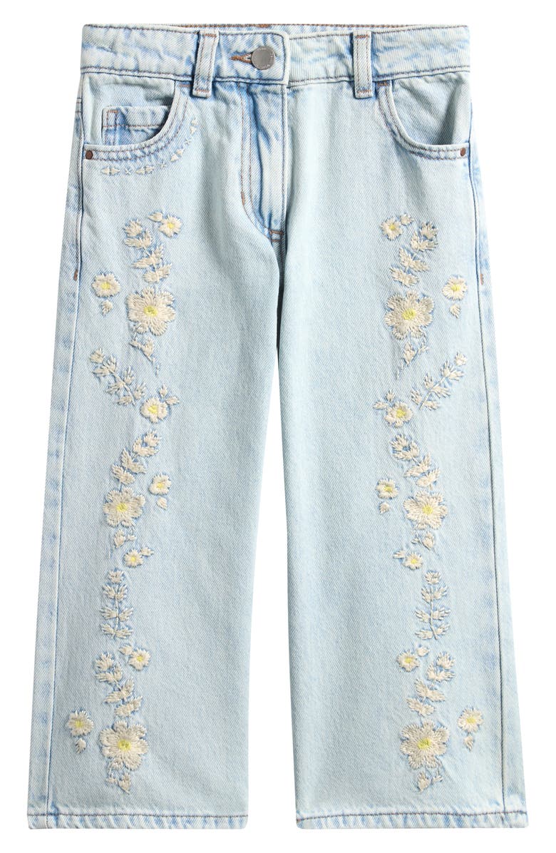 NEXT Kids' Floral Embroidered Jeans, Main, color, 