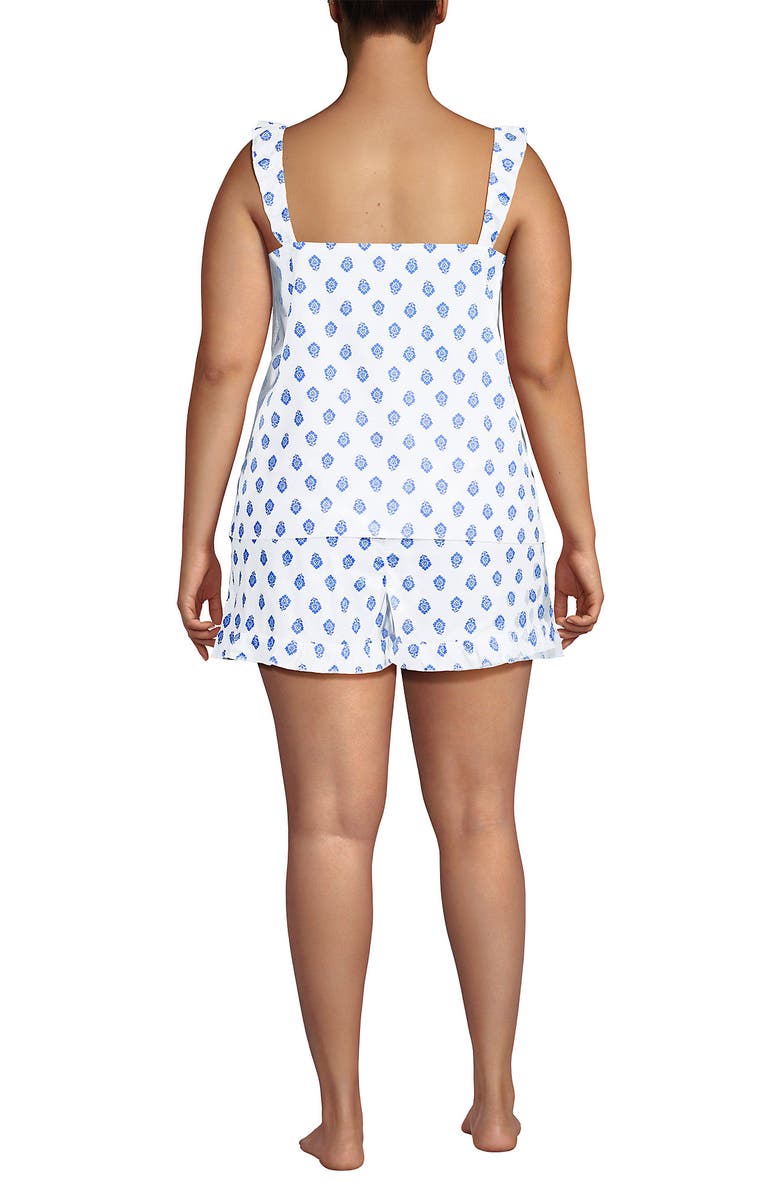 Lands' End Poplin 2 Piece Pajama Set - Tank Top and Shorts, Alternate, color, 