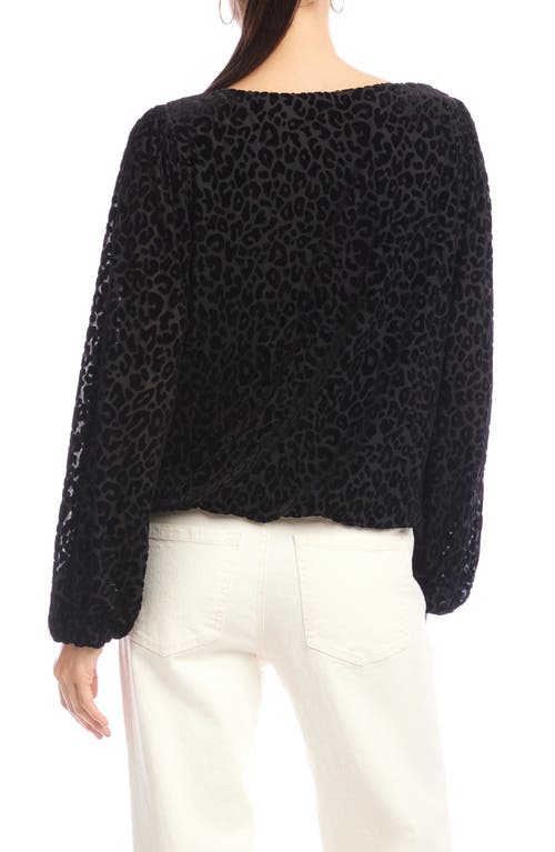 Karen Kane Leopard Spot Velvet Burnout Top In Brown