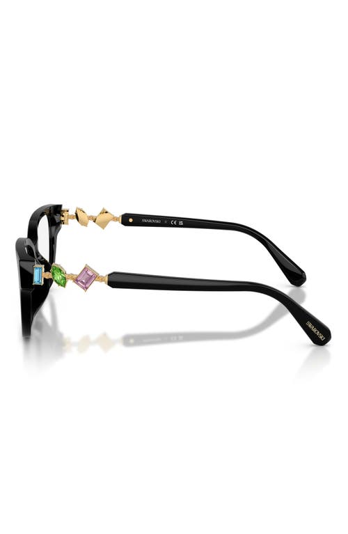 Swarovski 54mm Crystal Embellished Pillow Optical Glasses In Black