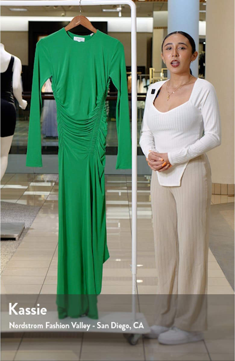 Adeline Long Sleeve Asymmetric Hem Dress, sales video thumbnail