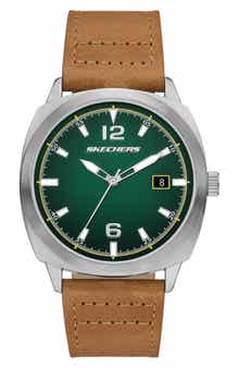 Hewes Three-Hand Leather Strap Watch