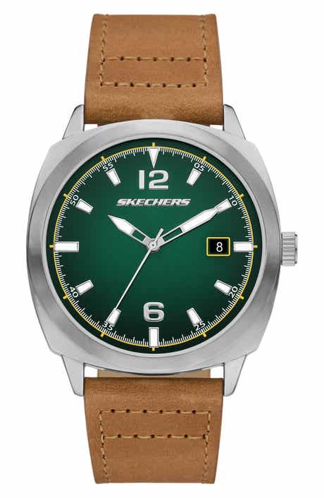 Hewes Three-Hand Leather Strap Watch