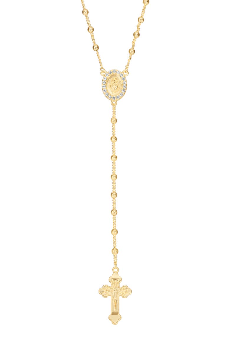 ATHRA LUXE Cross Y-Necklace, Main, color, Gold