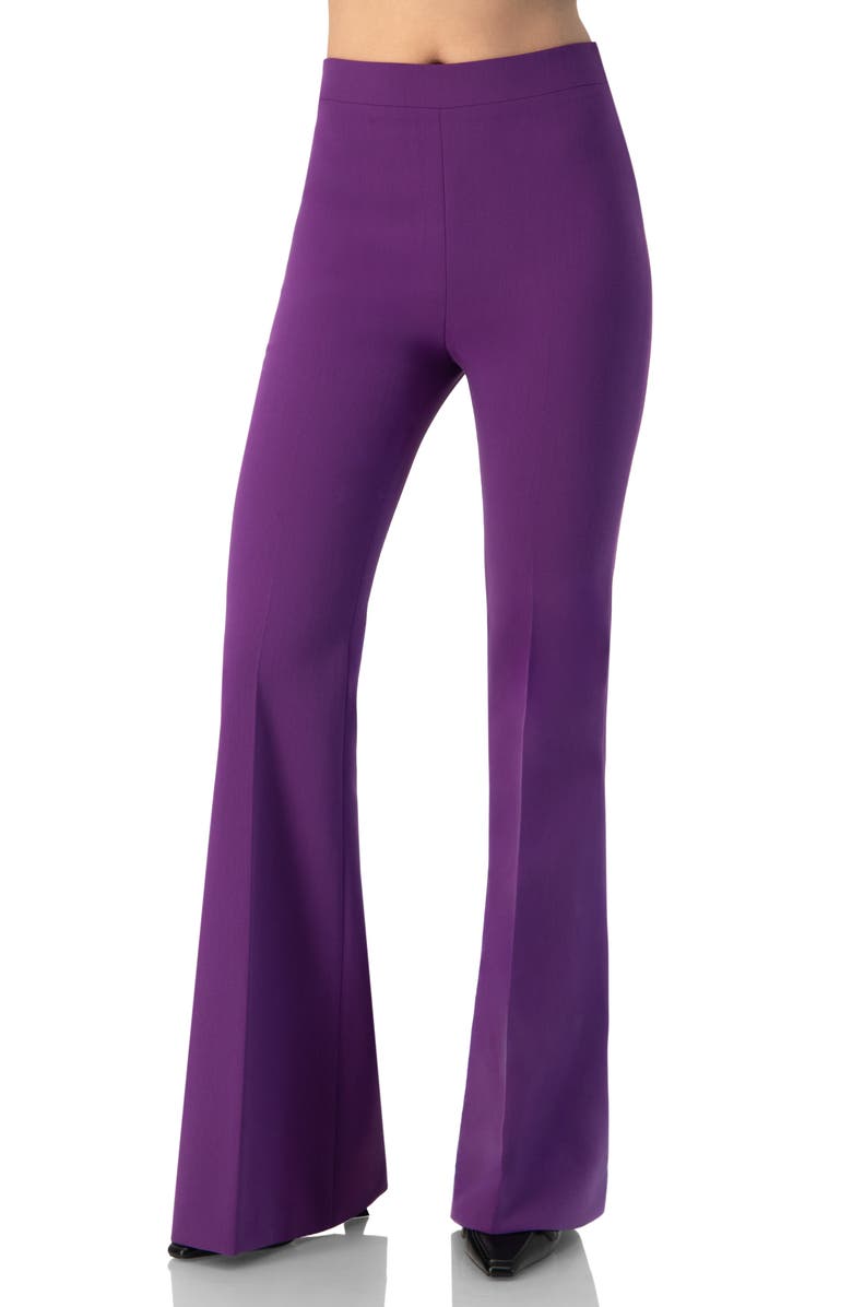 IVONNE Flared Pants with Back Pleats, Main, color, Purple