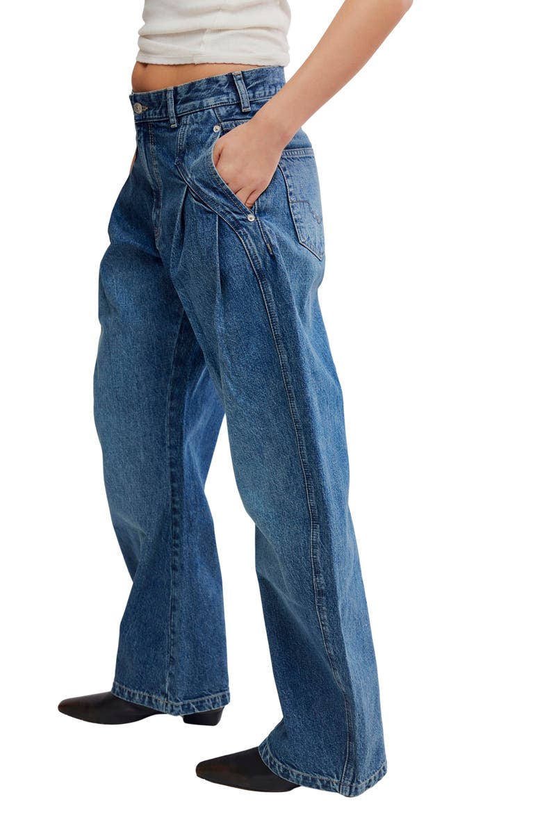 Golden Hour Low Rise Wide Leg Jeans, Alternate, color, DEACON BLUE