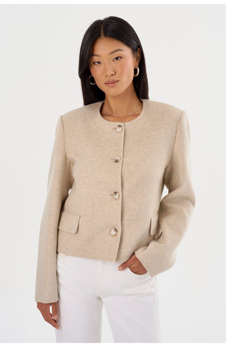 LAMARQUE ALESSIA | Double Face Wool Jacket, Main, color, Heather Beige