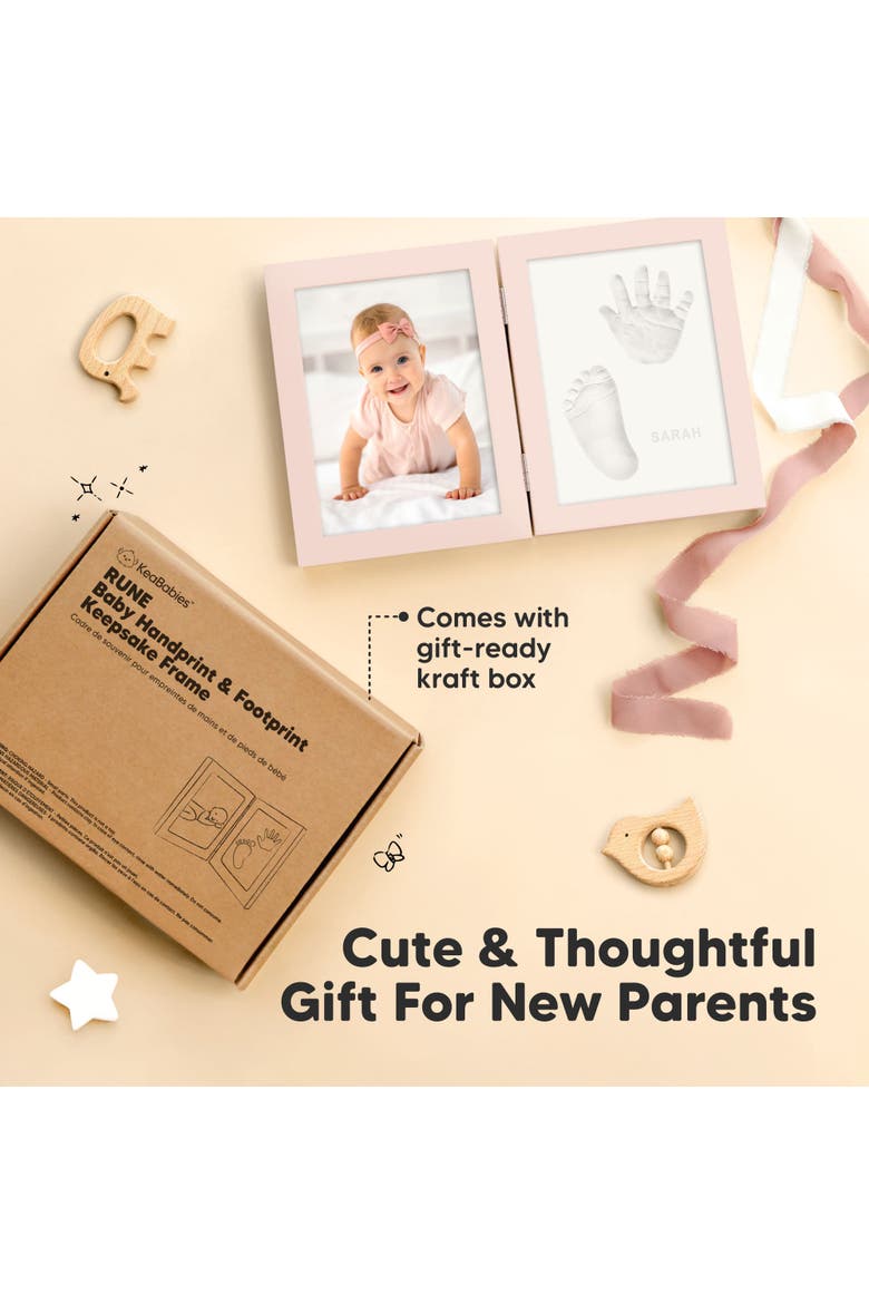 Rune Hand & Footprint Keepsake Frame, Alternate, color, Petal Pink