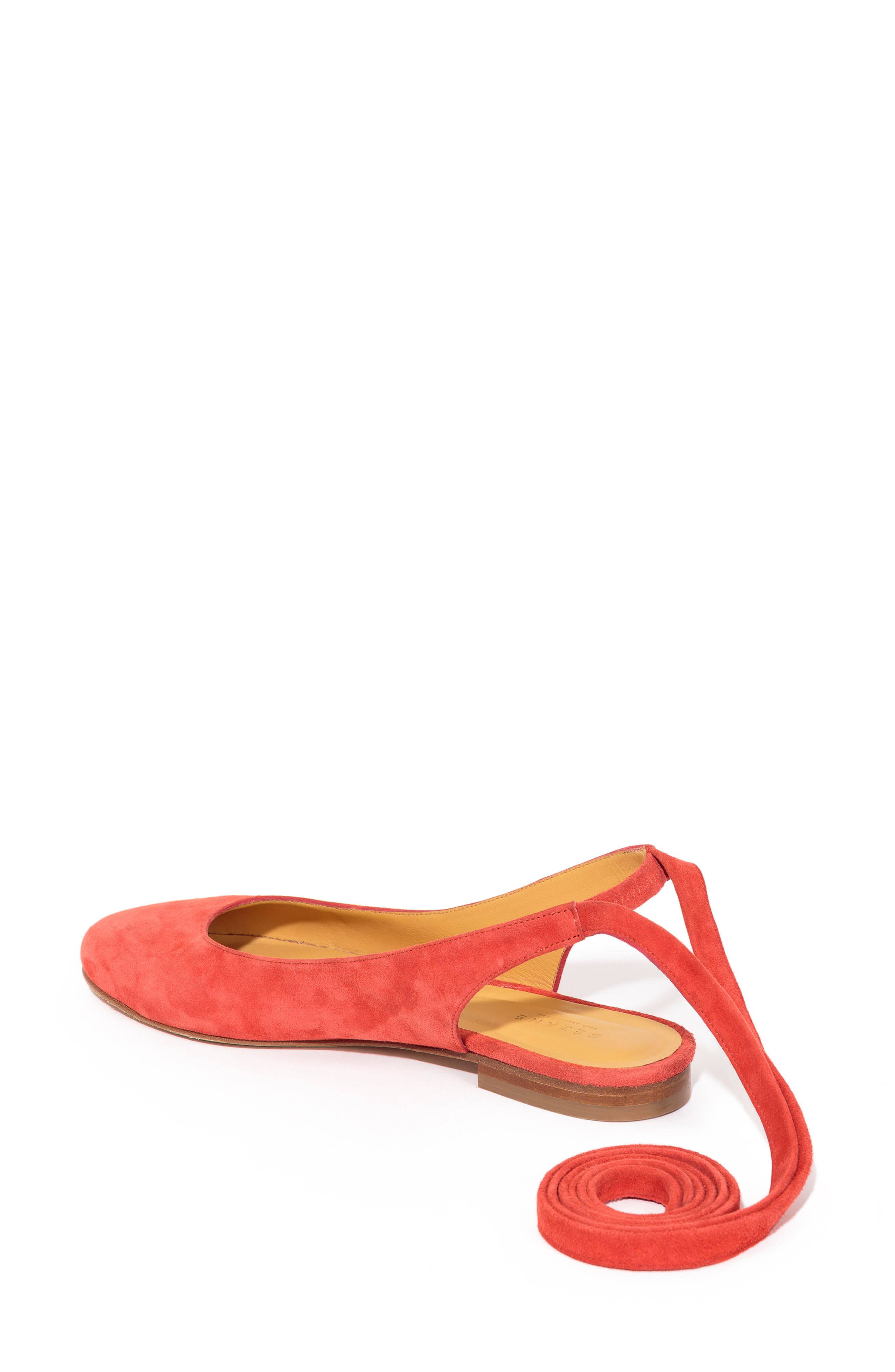 Sézane Nina Ballerina Ankle Wrap Flat, Alternate, color, 