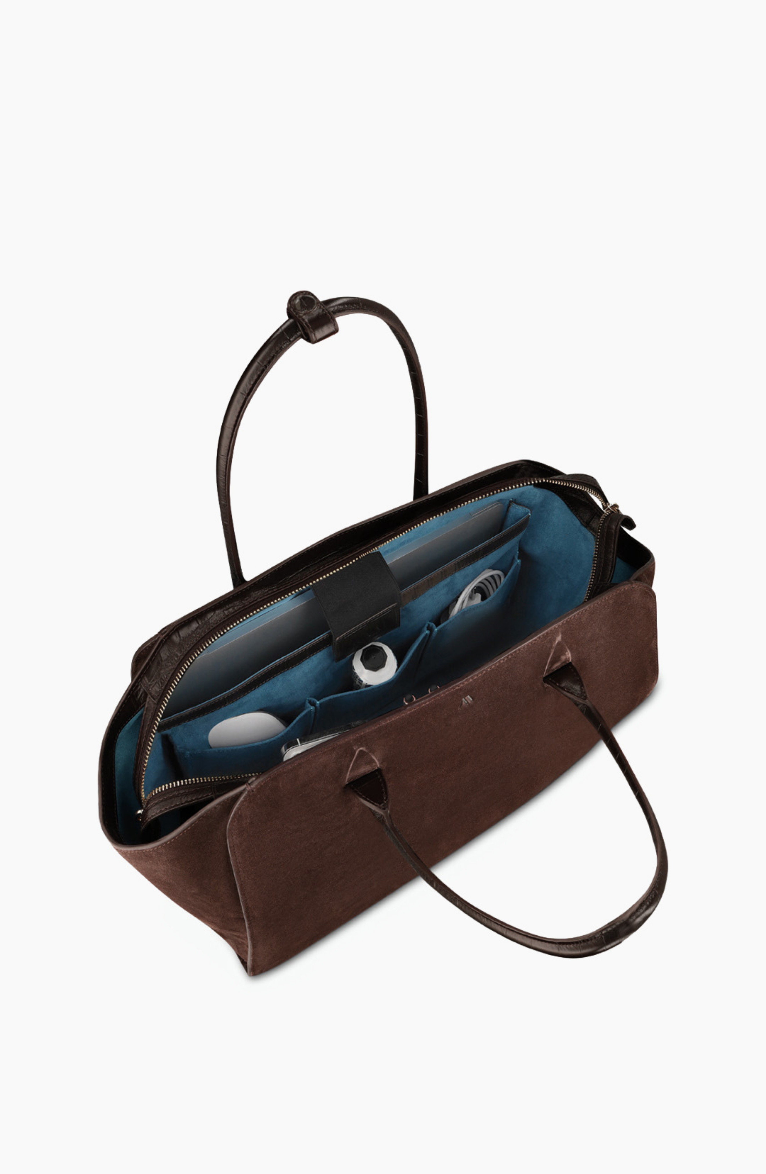 Voyager Leather Tote Bag - Suede Espresso, Alternate, color, Suede Espresso