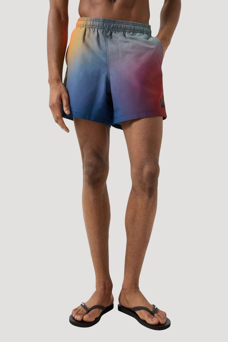 Laron Swim Shorts, Alternate, color, Blue/Red/Orange