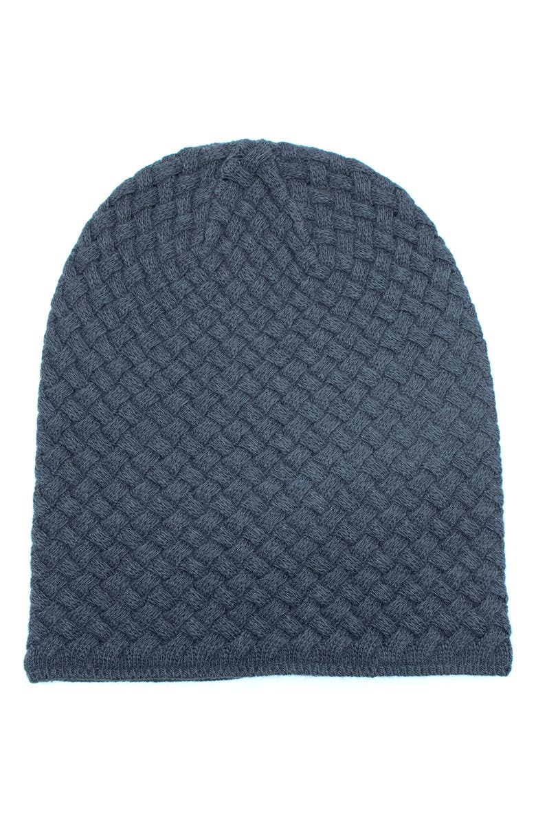 Portolano Minerva Basket Weave Beanie, Main, color, Dark Slate