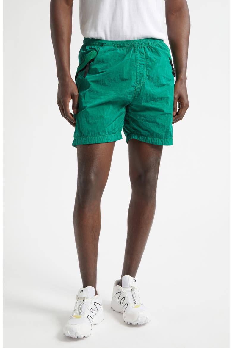 Crinkled Nylon Shorts, Main, color, MALACHITE