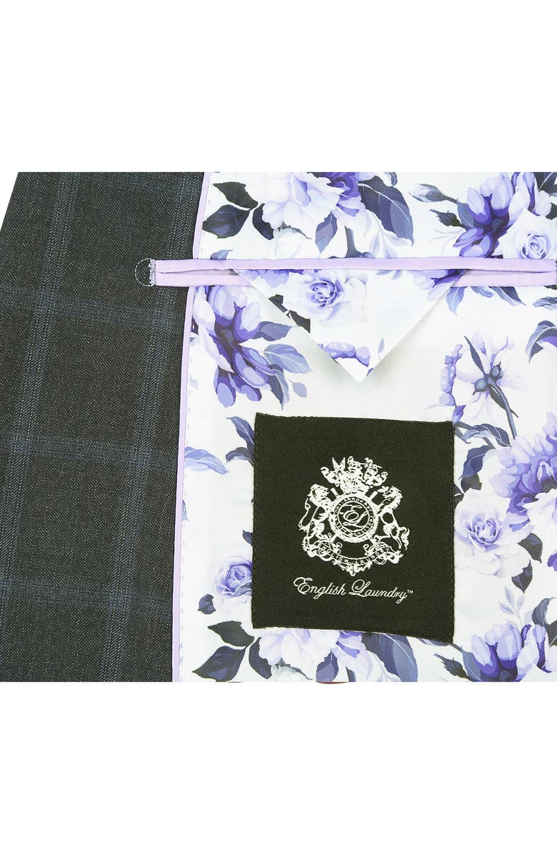 English Laundry Plaid Trim Fit Wool Blend Two-Piece Suit, Alternate, color, Gray