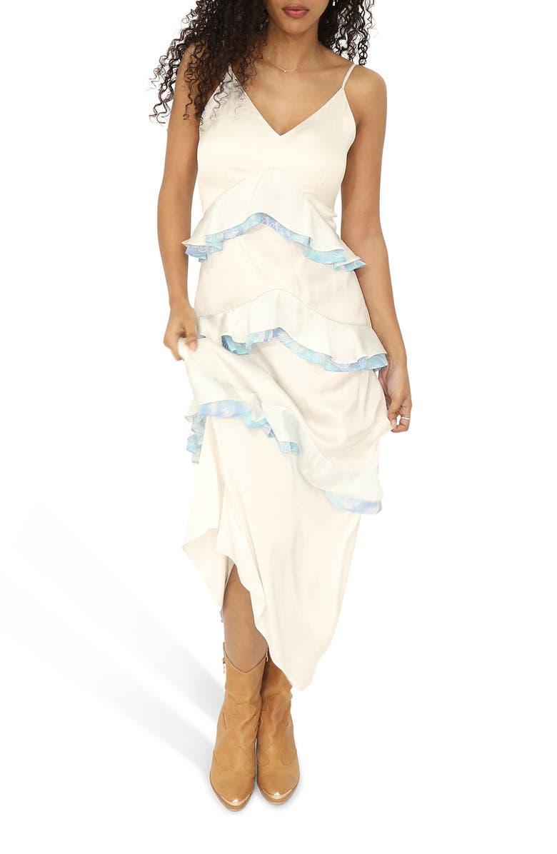 Belle & Bloom Lovely Day Ruffle Maxi Dress, Alternate, color, White