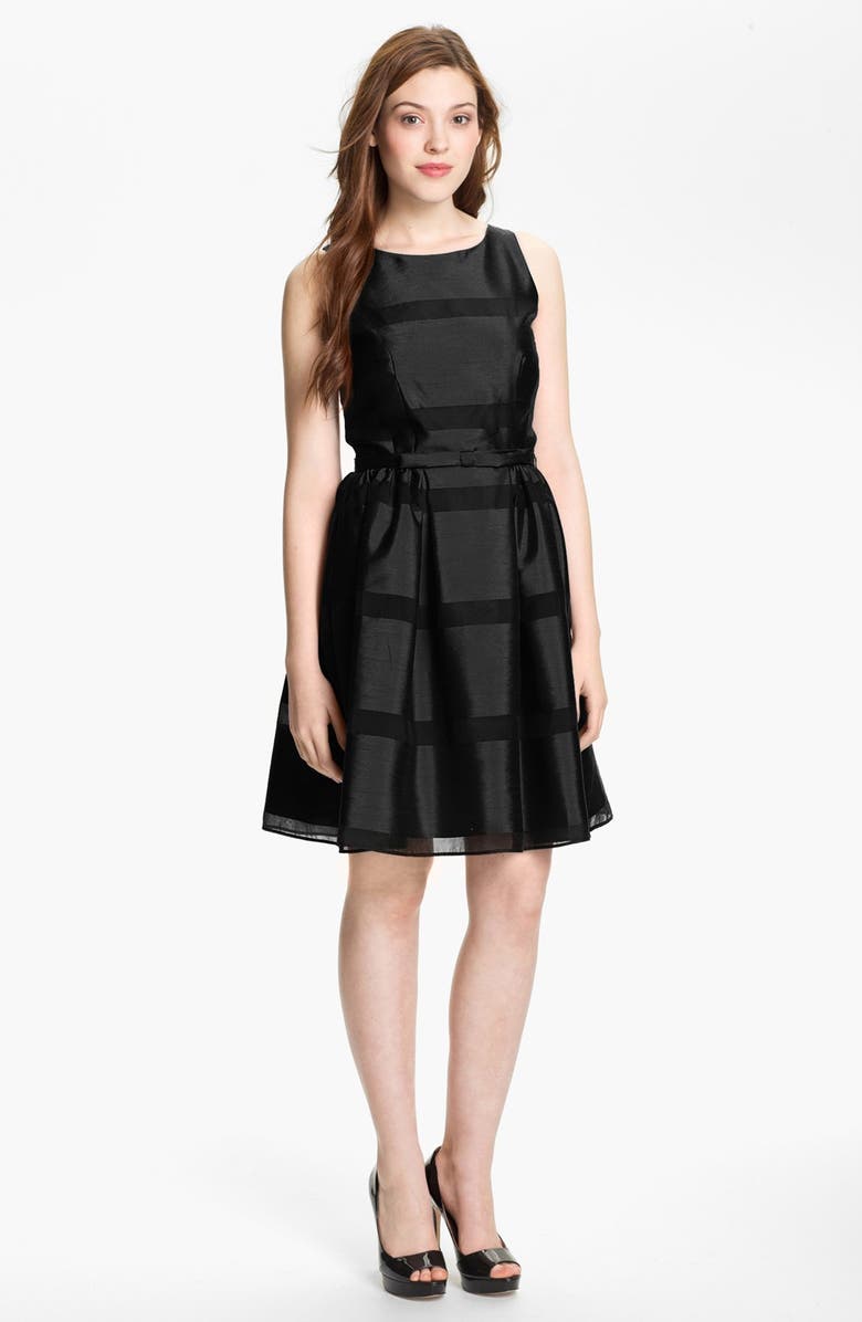 Taylor Dresses Tonal Stripe Fit & Flare Dress, Main, color,
