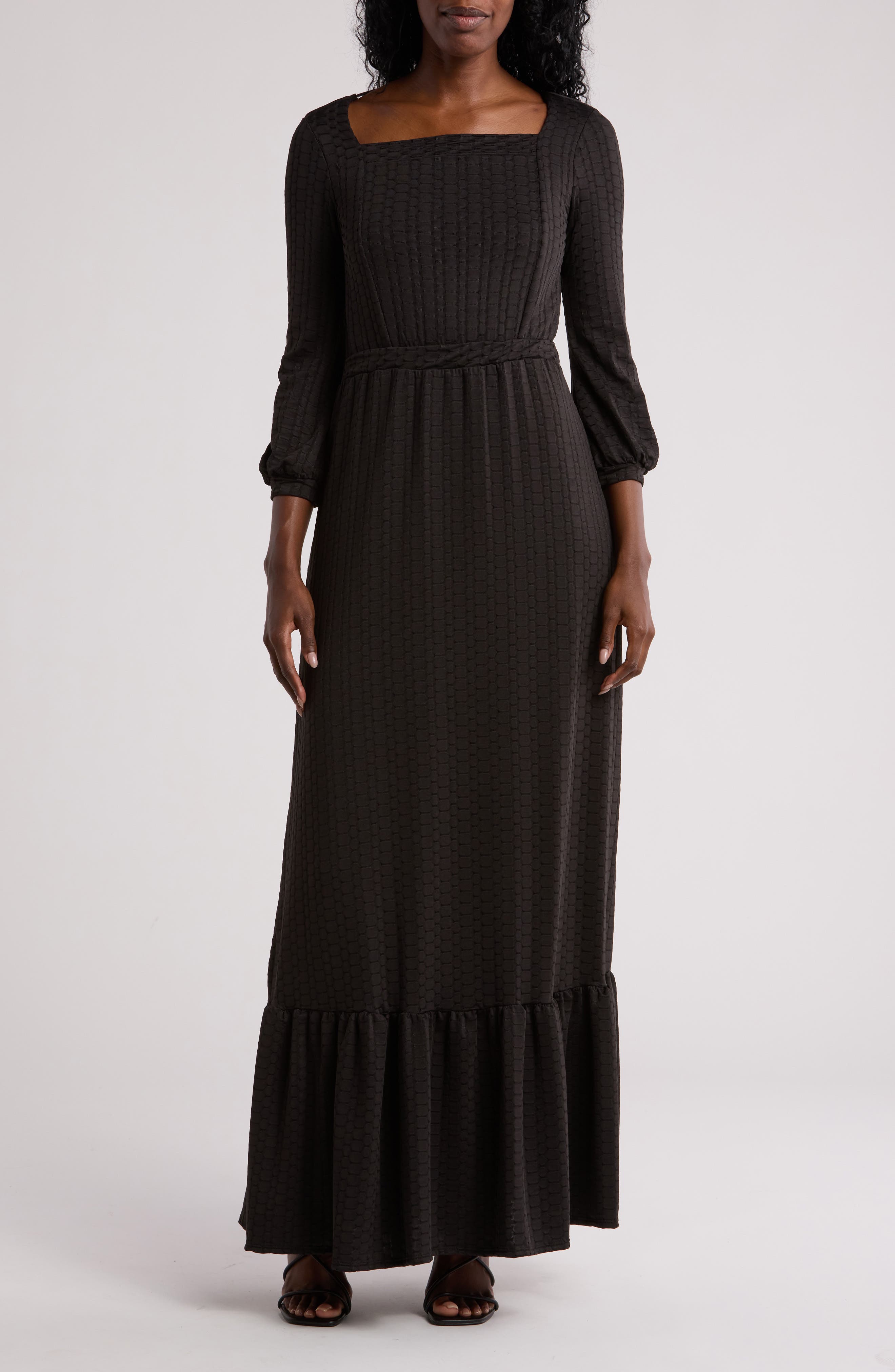 GO COUTURE Square Neck Maxi Dress