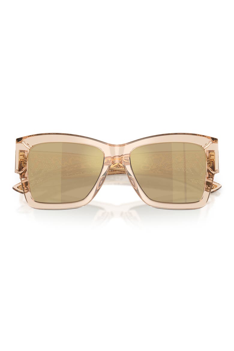 55mm Square Sunglasses, Alternate, color, CAMEL / CLEAR YELLOW GOLD