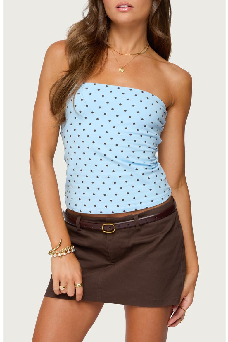 Polka Dot Tube Top, Main, color, LIGHT-BLUE