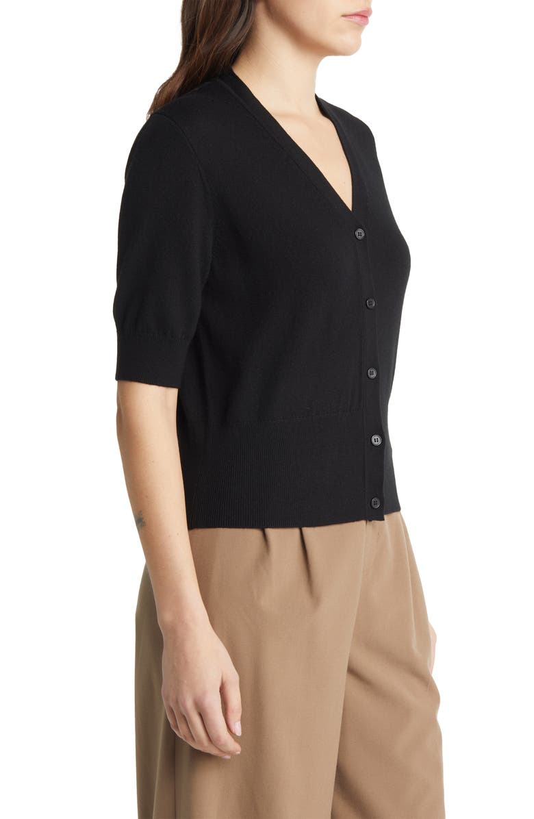 COS Slim Fit Short Sleeve Wool Cardigan, Alternate, color,