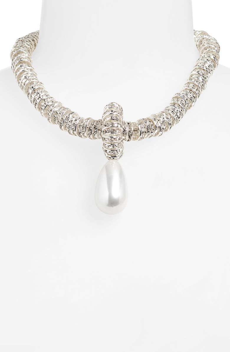 Julietta Faux Pearl Pendant Necklace, Alternate, color, 