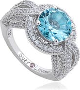 SUZY LEVIAN Sterling Silver Cubic Zirconia Halo Ring