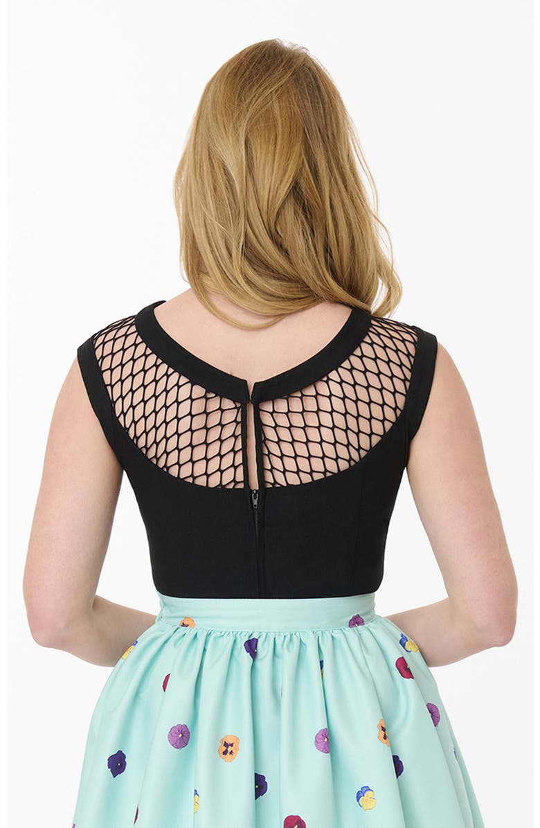 Unique Vintage Diamond Cutout Top, Alternate, color, Black