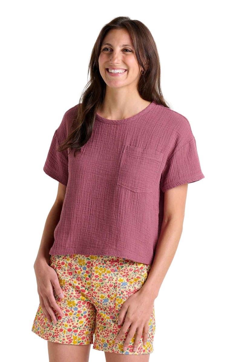 Toad & Co Tate Double Weave Short Sleeve Shirt, Alternate, color, Wild Ginger