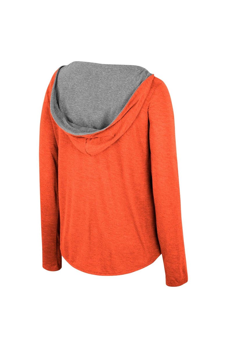 COLOSSEUM Women's Colosseum  Orange Clemson Tigers Distressed Heather Long Sleeve Hoodie T-Shirt, Alternate, color, 