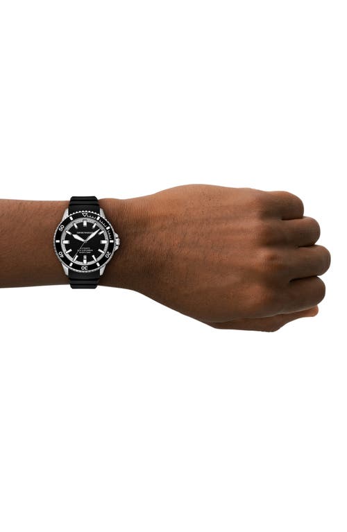 Emporio Armani Rubber Strap Watches In Black