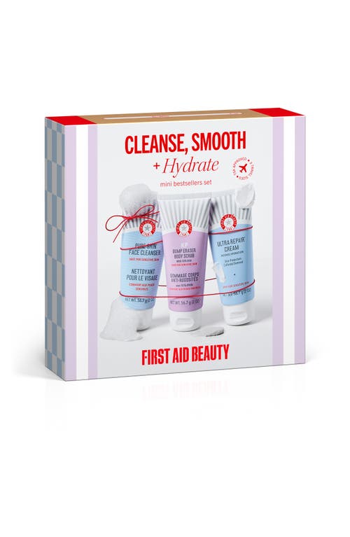 First Aid Beauty Cleanse, Smooth & Hydrate Mini Bestsellers Set $42 Value In Transparent