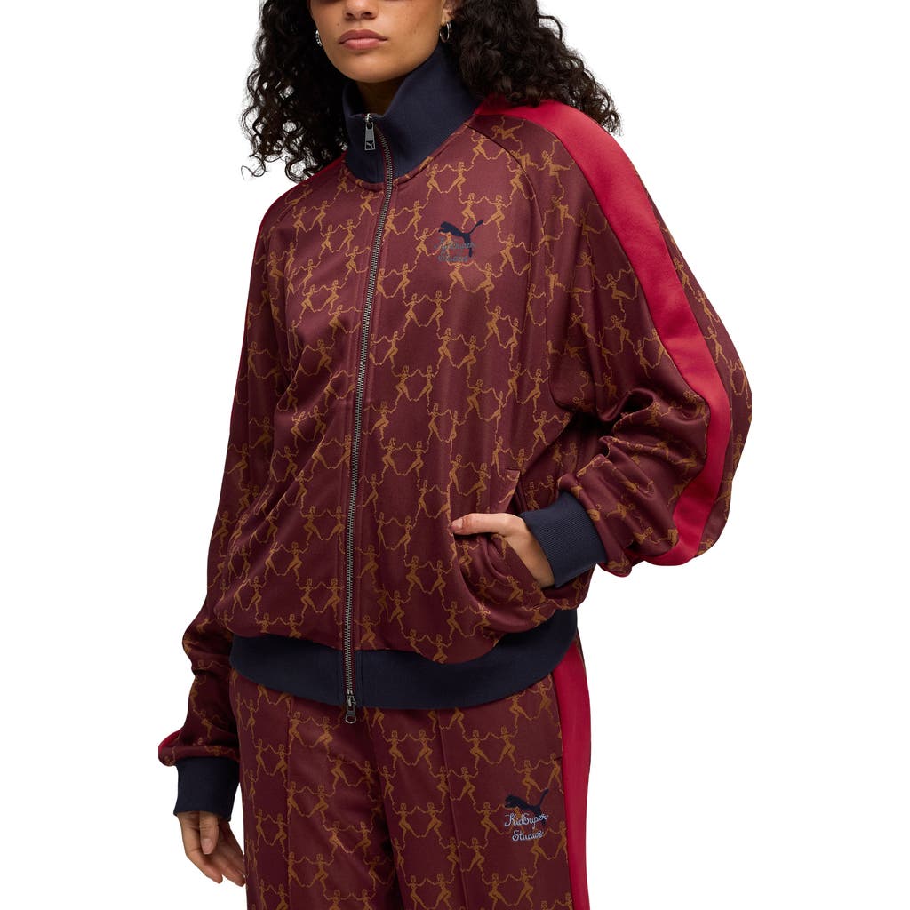Puma X Kidsuper T7 Track Jacket In Burgundy